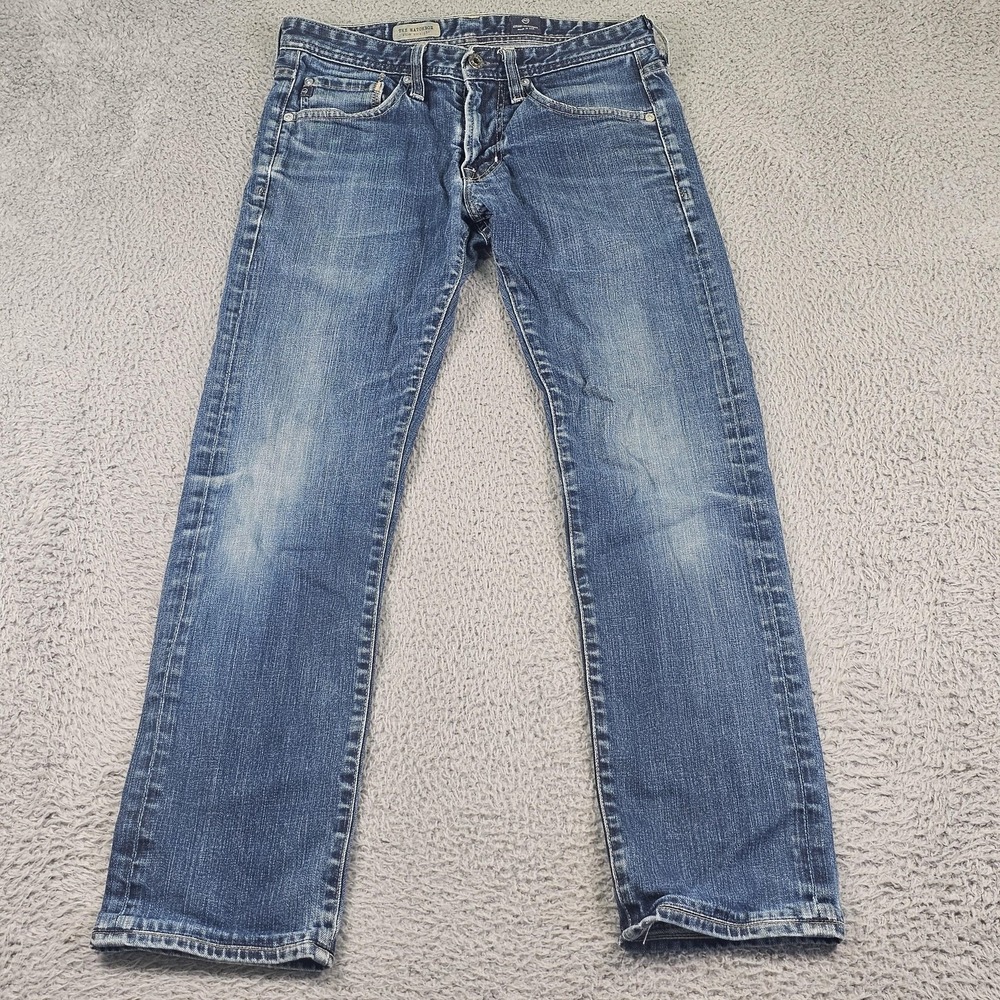 AG Adriano Goldschmied Jeans Mens 29x32 Blue Slim Straight Denim Made USA